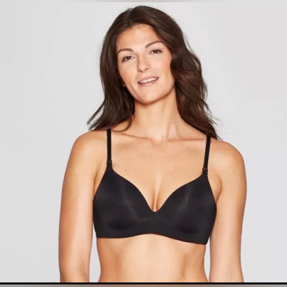 💜Auden new with tags 38c black NURSING LIGHTLY LINED wirefree BRA